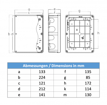 Installationsgehäuse IP67 (130x220x140mm) - mit Transparentdeckel